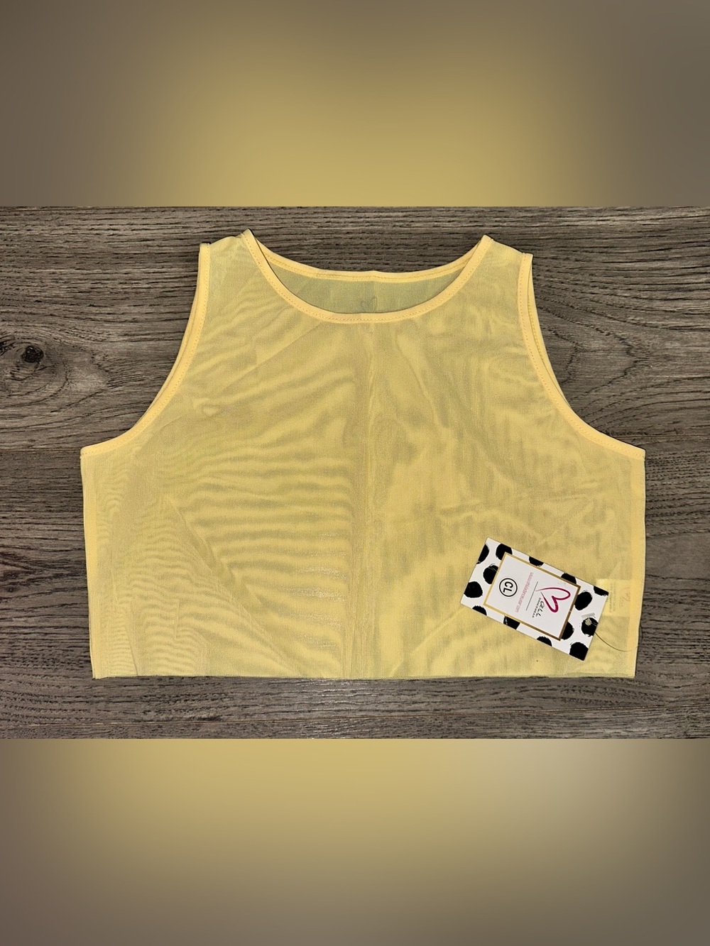 Breathable Yellow Mesh Dance Crop Top - Kids